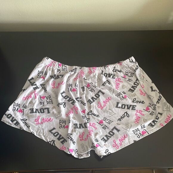 Pj pajama bottom shorts colorful pink love my bed glitter heart size XL - Picture 6 of 10